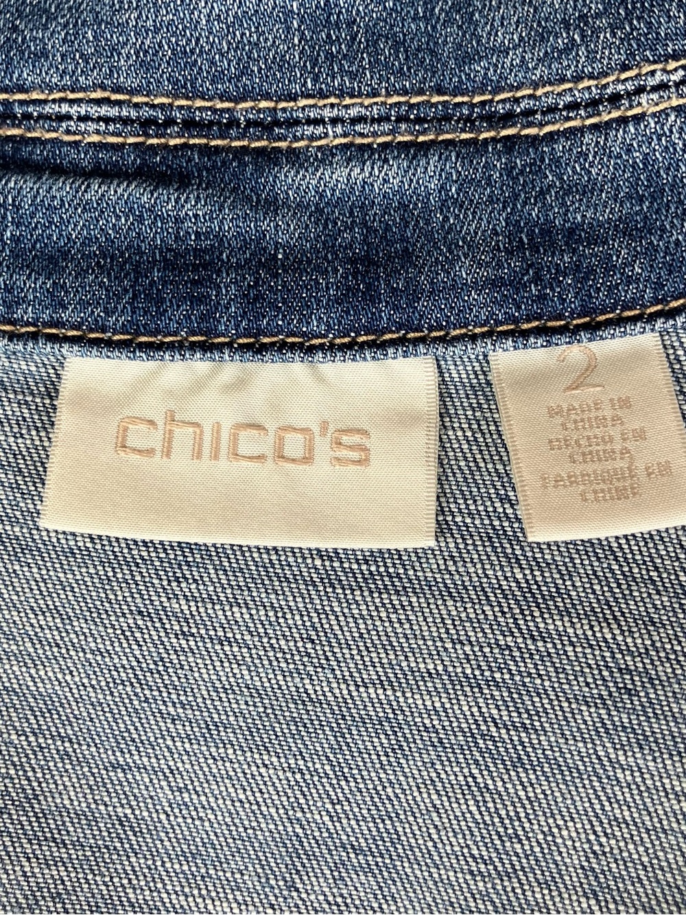 Chico's Light-Mid Blue Denim Jacket - Picture 4 of 5